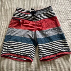 Patagonia Red and Blue Board Shorts Dynamic Swimwear
